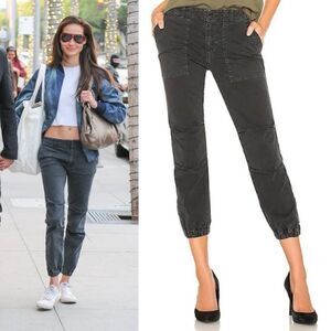 NEW Nili Lotan Cropped Military Pants in Carbon Jogger Capri Y2K Celeb Style NWT